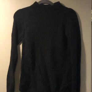 Black turtle neck sweater loose